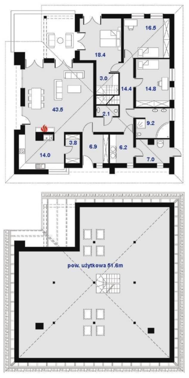 Rzut projektu Columbia - Rzut