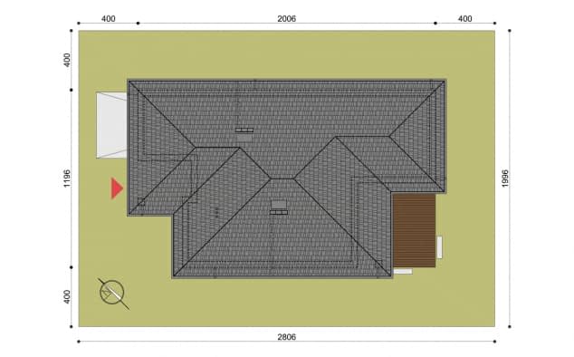 Rzut projektu Hary I - Usytuowanie na działce
