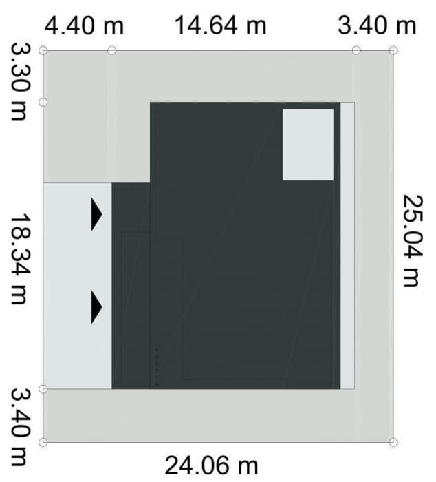 Rzut projektu WYSZUKANY D64 - Rzut na działce