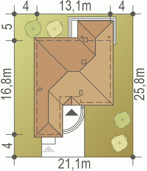 Rzut projektu Tomaszek z garażem - Usytuowanie na działce