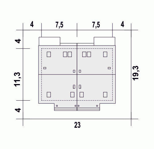 Rzut projektu Agat II B-BL1 - Usytuowanie na działce
