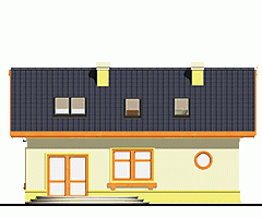 Rzut projektu Drozd bez garażu - Elewacja