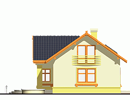 Rzut projektu Drozd bez garażu - Elewacja