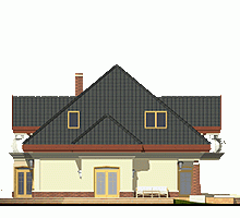 Rzut projektu Dzierlatka V z G2 z garażem 2st. - Elewacja