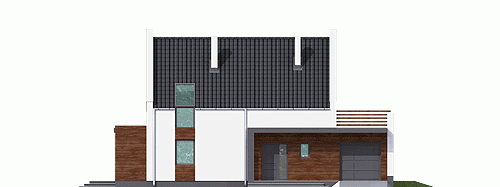 Rzut projektu Rumcajs z garażem - Elewacja