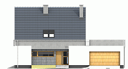 Rzut projektu Oleg z G2 z garażem 2st. - Elewacja