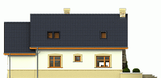 Rzut projektu Agatka II z garażem - Elewacja