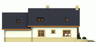 Rzut projektu Agatka II z G2 z garażem 2st. - Elewacja