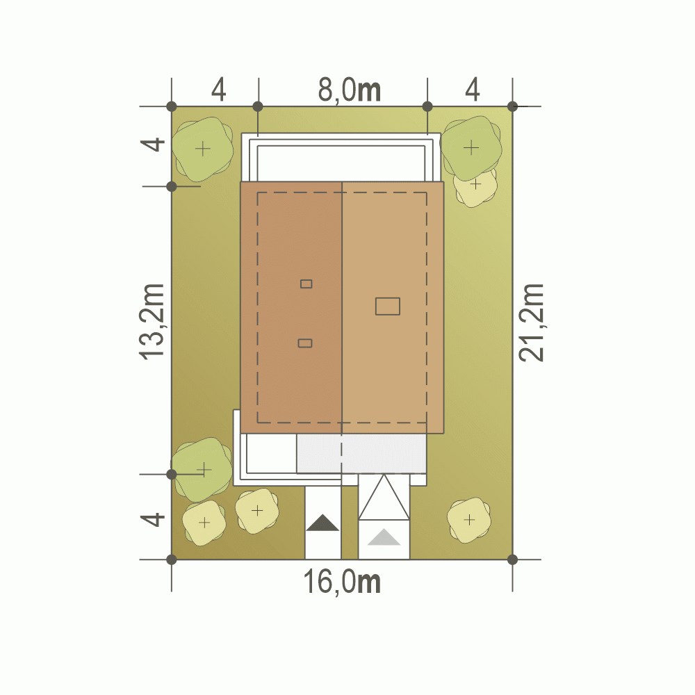 Rzut projektu Greta III trend z garażem - Usytuowanie na działce