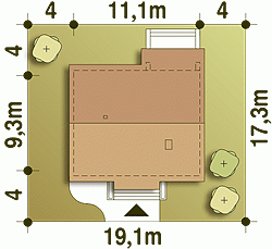 Rzut projektu Hugo bez garażu - Usytuowanie na działce