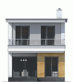 Rzut projektu Long z garażem - Elewacja