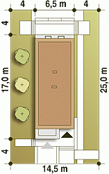 Rzut projektu Eco 4 z garażem - Usytuowanie na działce