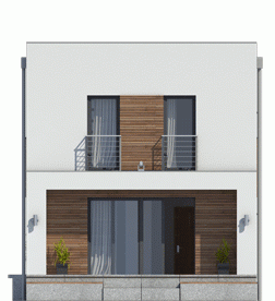 Rzut projektu Eco 4 z garażem - Elewacja