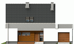 Rzut projektu Oleg II z garażem - Elewacja