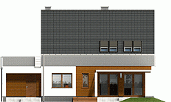 Rzut projektu Oleg II z garażem - Elewacja