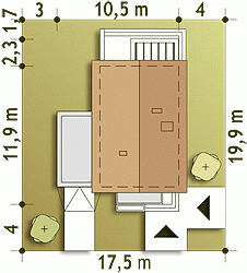 Rzut projektu Iza trend z garażem - Usytuowanie na działce