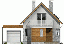 Rzut projektu Iza trend z garażem - Elewacja