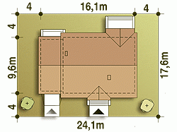 Rzut projektu Bastek z garażem - Usytuowanie na działce