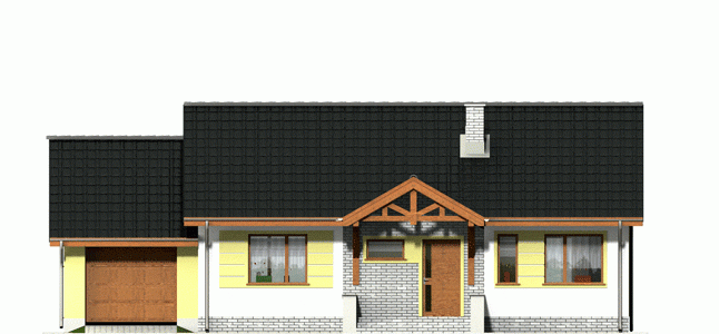 Rzut projektu Bastek z garażem - Elewacja