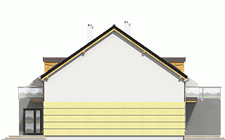 Rzut projektu Gwarek II z garażem - Elewacja