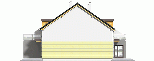 Rzut projektu Gwarek II bliźniak BL1 z garażem - Elewacja