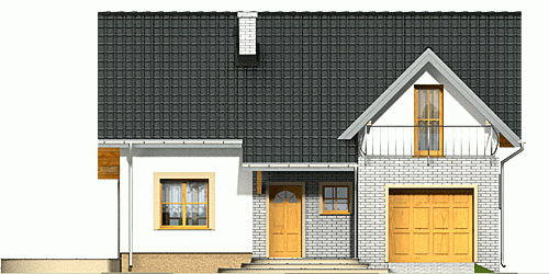 Rzut projektu Dominik z garażem - Elewacja