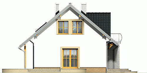 Rzut projektu Dominik z garażem - Elewacja