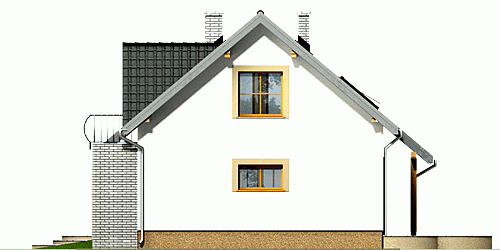 Rzut projektu Dominik z garażem - Elewacja