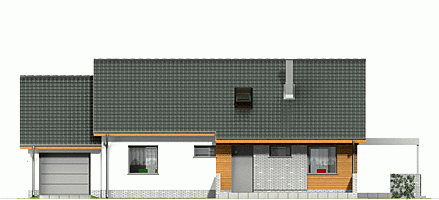 Rzut projektu Hirek trend z garażem - Elewacja