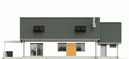 Rzut projektu Hirek trend z garażem - Elewacja