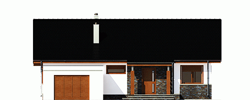 Rzut projektu Gąska II z garażem - Elewacja