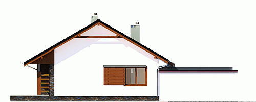 Rzut projektu Gąska II z garażem - Elewacja