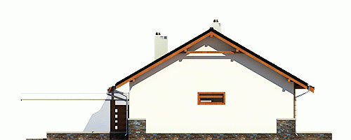 Rzut projektu Gąska II z garażem - Elewacja