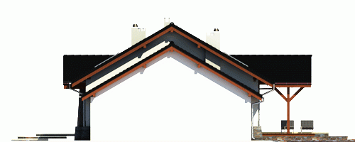 Rzut projektu Derkacz z garażem - Elewacja