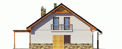 Rzut projektu Jarząbek II z garażem - Elewacja