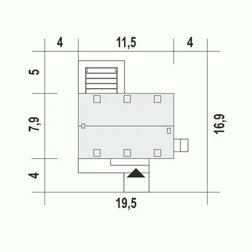 Rzut projektu Eco 5 - Usytuowanie na działce