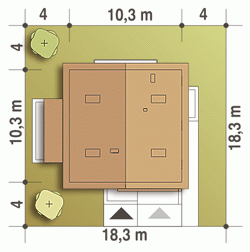 Rzut projektu Nowinka z garażem - Usytuowanie na działce