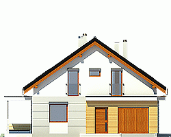 Rzut projektu Nowinka z garażem - Elewacja