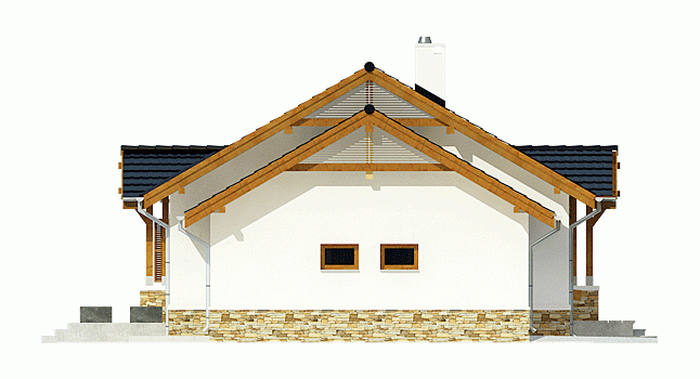 Rzut projektu Ares z garazem z garażem - Elewacja