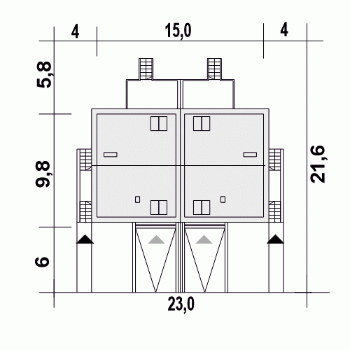 Rzut projektu Grab A1-BL1 z garażem - Usytuowanie na działce