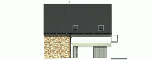 Rzut projektu Bernikla III z garażem - Elewacja