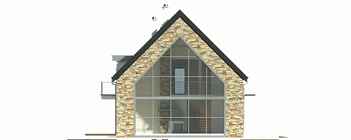 Rzut projektu Bernikla III z garażem - Elewacja