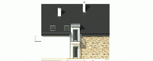 Rzut projektu Bernikla III z garażem - Elewacja