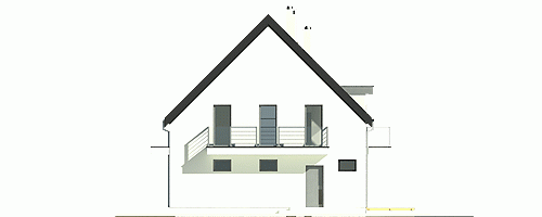 Rzut projektu Bernikla III z garażem - Elewacja