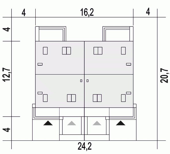 Rzut projektu Mazurek BL1 z garażem - Usytuowanie na działce