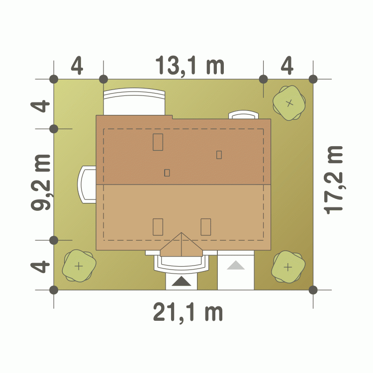 Rzut projektu Julia z garażem - Usytuowanie na działce