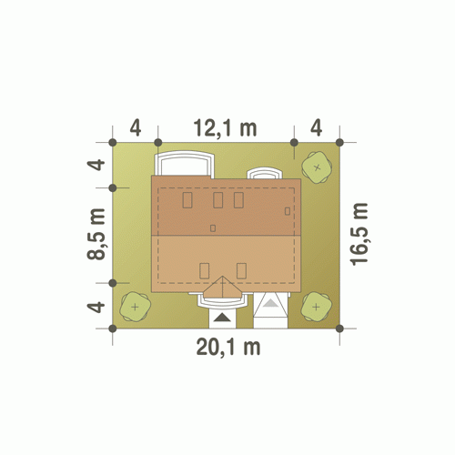 Rzut projektu Julia III z garażem - Usytuowanie na działce