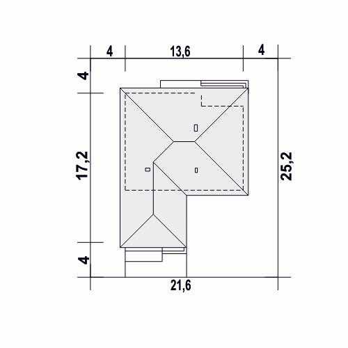 Rzut projektu Tomaszek III Novum wiata z wiatą - Usytuowanie na działce