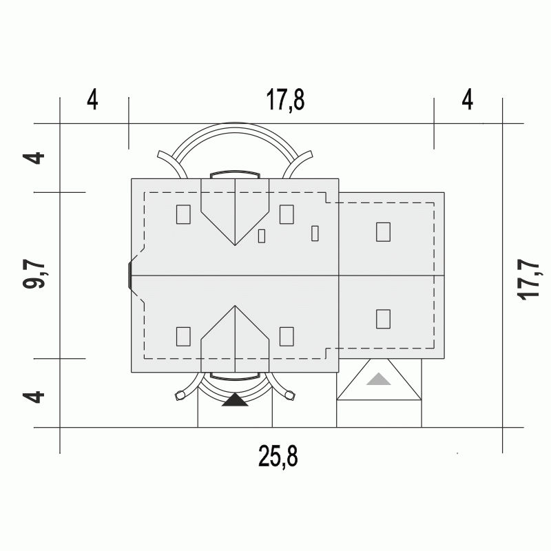 Rzut projektu Dom Dla Ciebie 1 w4 A1 z garażem 2st. - Usytuowanie na działce