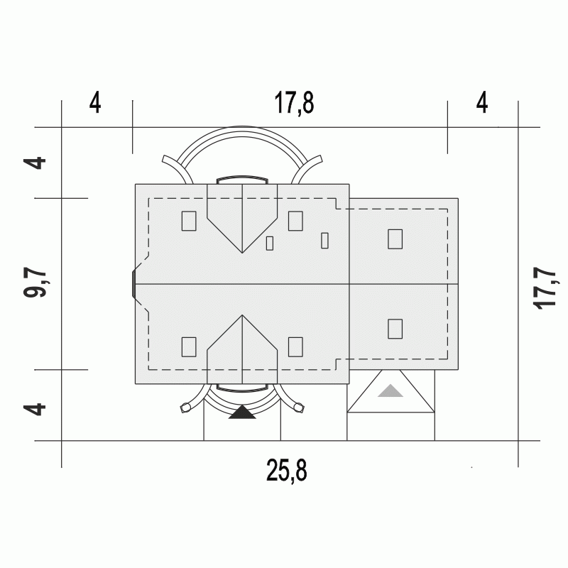 Rzut projektu Dom Dla Ciebie 1 w2 A1 z garażem 2st. - Usytuowanie na działce